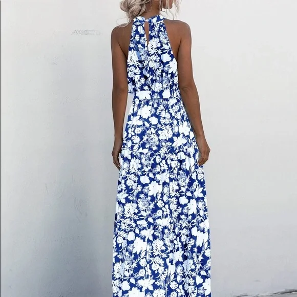 Boho Gypsy Halter Belted Maxi Dress New - Picture 8 of 12